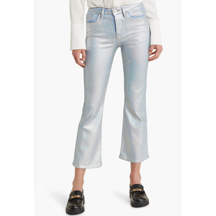 Frame Denim Le Crop High Rise Mini Boot in Hologram