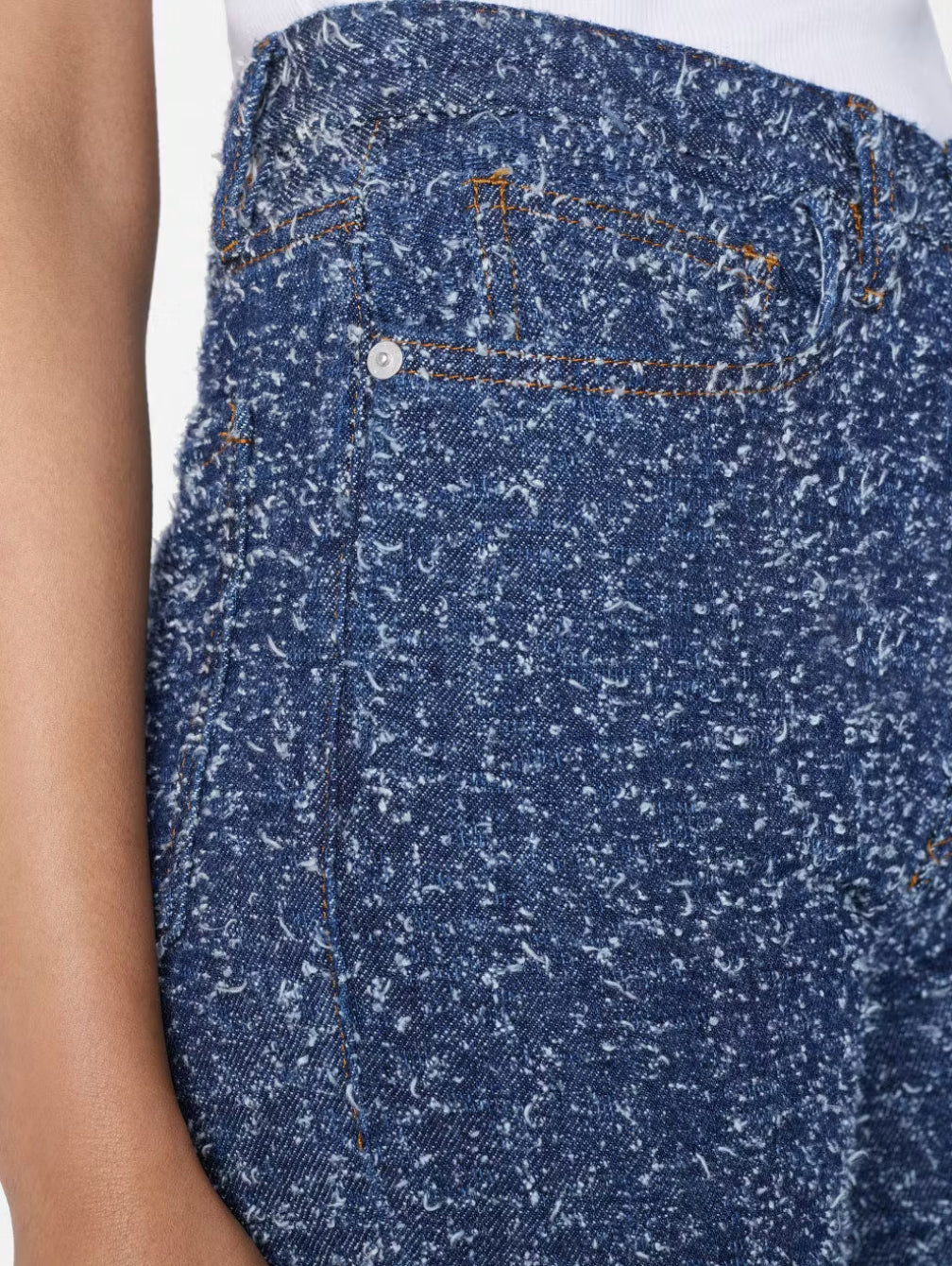 Frame Denim Atelier Le Jane Ultra High Rise Straight in Indigo Boucle