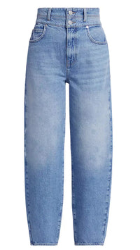 Frame Denim Double High Waist Band Barrel in Weston