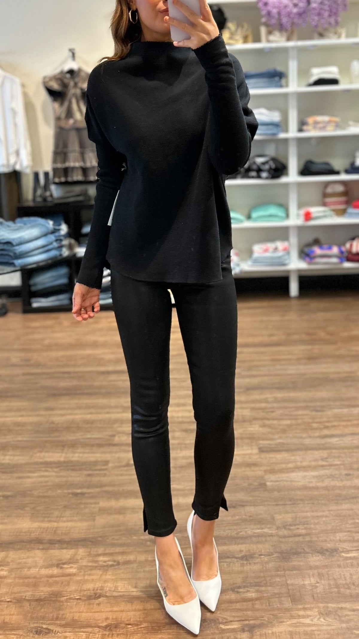 Frame Coated Leggings In Noir Coated