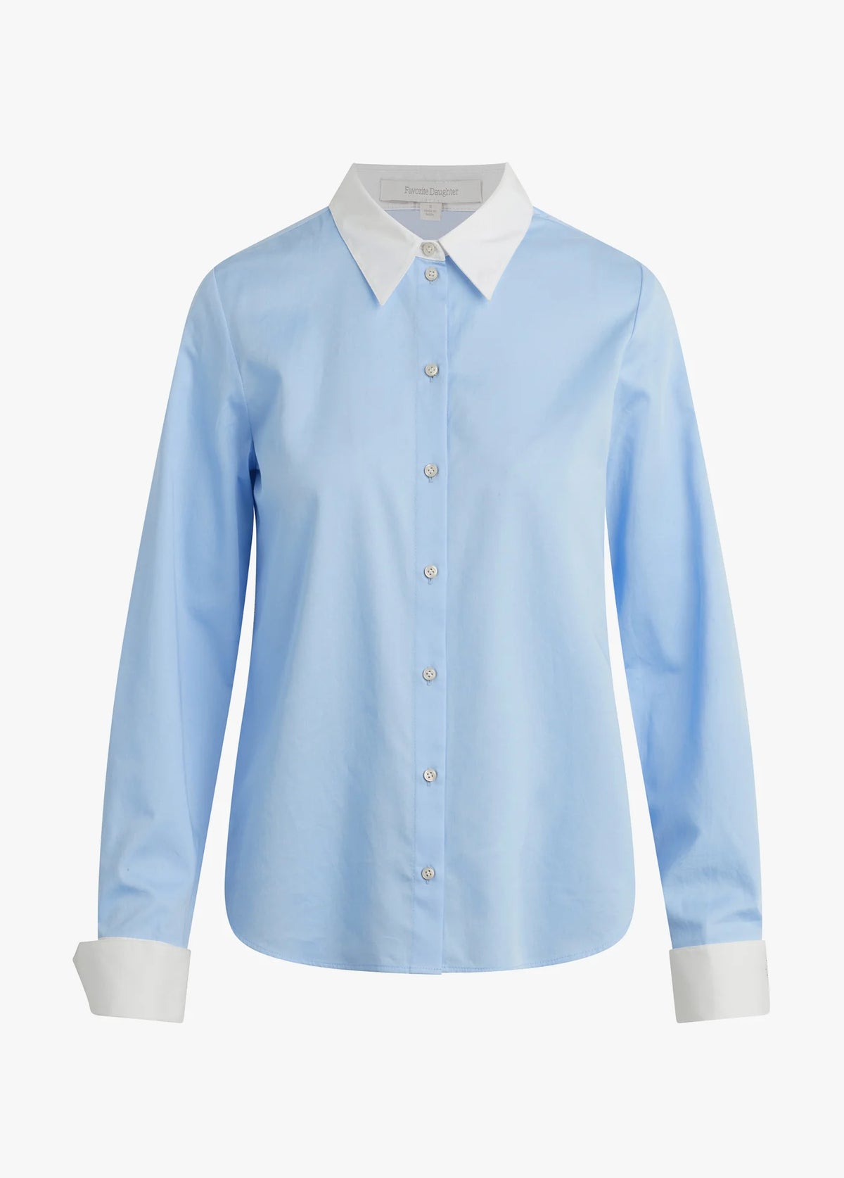 Favorite Daughter The Cuffed Statement Shirt in Powder Blue