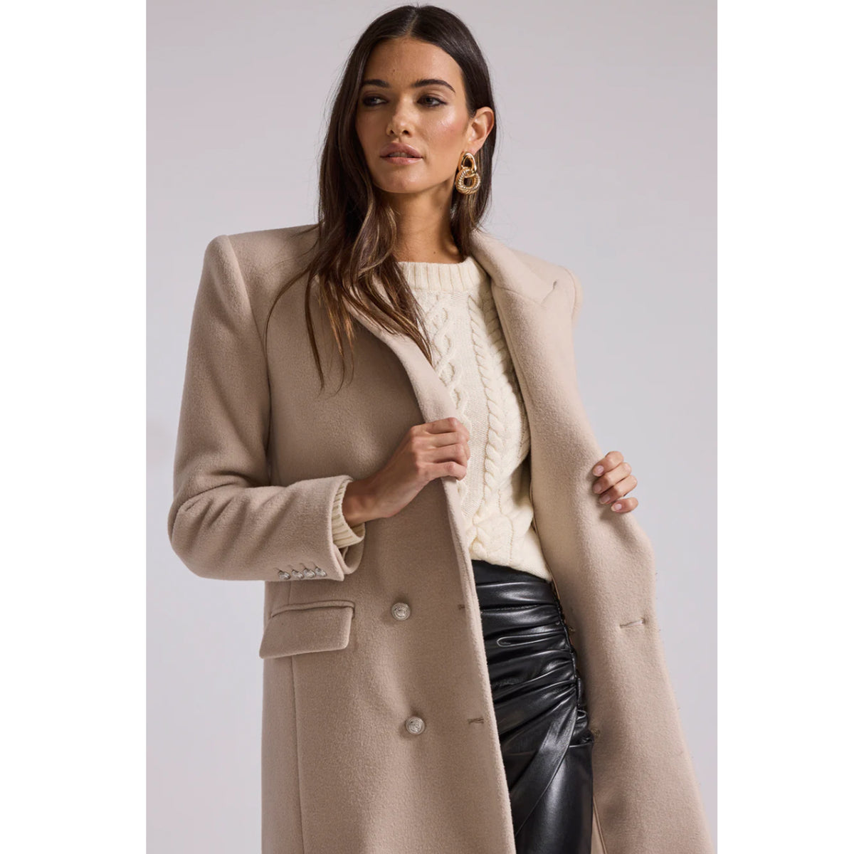 Generation Love Andie Long Wool Coat in Bisque
