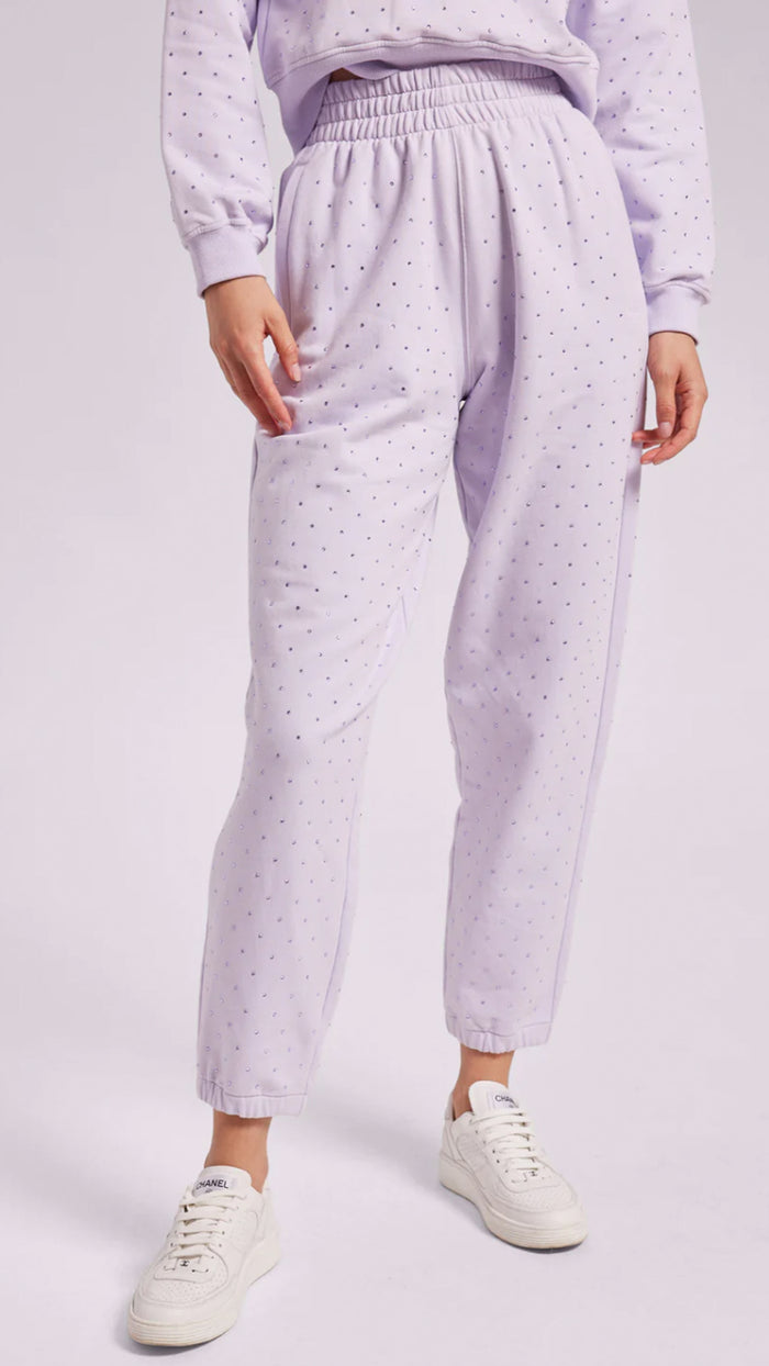 Generation Love Rena Crystal Sweatpants in Lilac