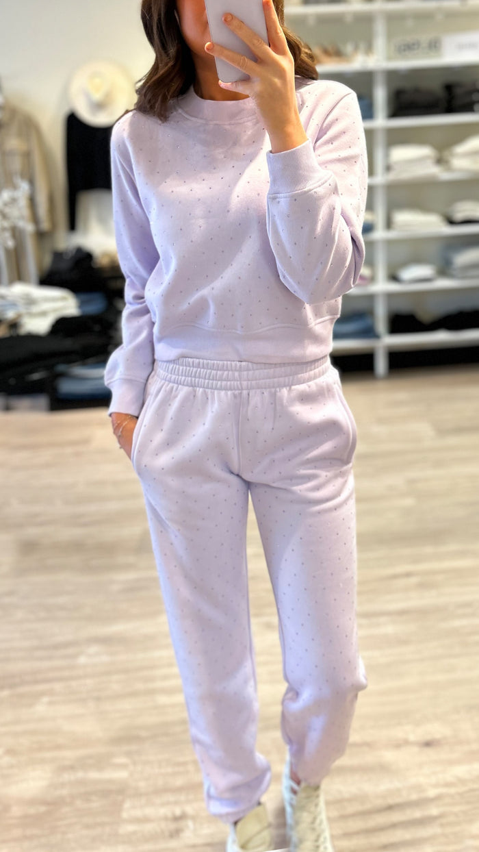 Generation Love Rena Crystal Sweatpants in Lilac