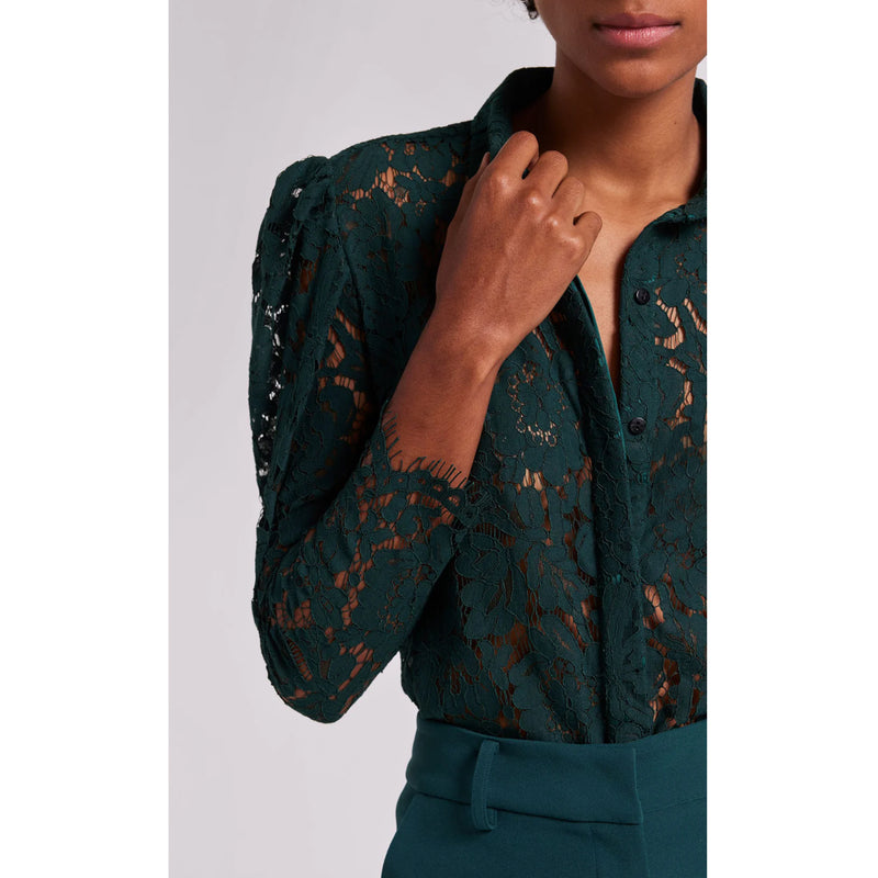 Generation Love Valencia Long Sleeve Lace Top in Hunter