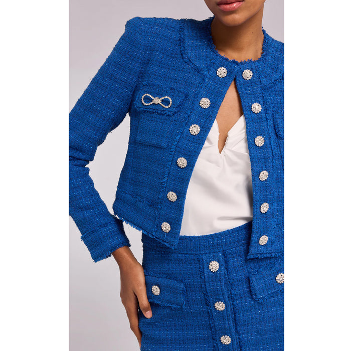 Generation Love Zio Tweed Blazer in Cobalt