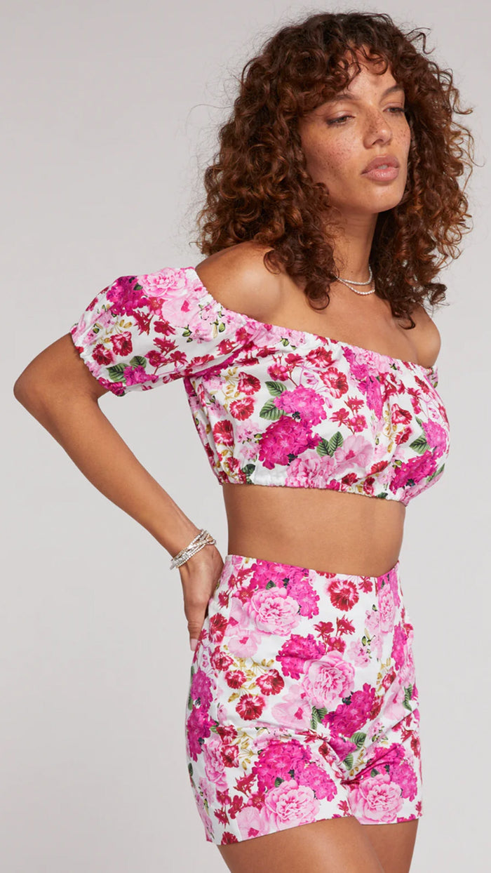 Generation Love Jocia Poplin Floral Top in Pink Floral Fantasy