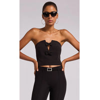 Generation Love Giselle Bow Bustier Top in Black