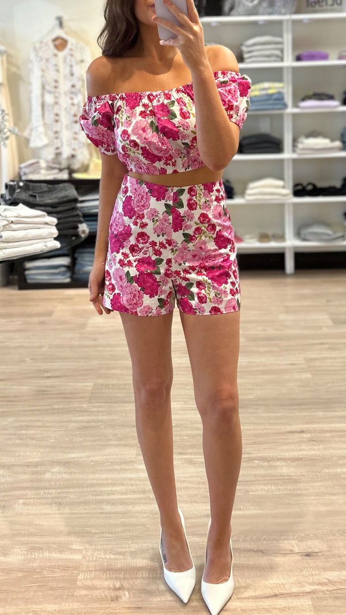 Generation Love Jocia Poplin Floral Top in Pink Floral Fantasy
