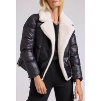 Generation Love Avila Faux Fur Combo Puffer in Black/White