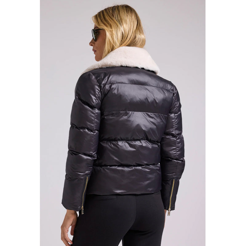 Generation Love Avila Faux Fur Combo Puffer in Black/White