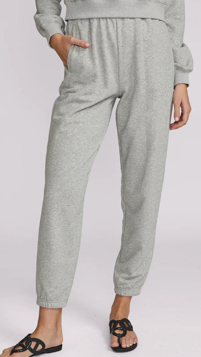 Generation Love Ruel Crystal Sweatpants in Heather Grey