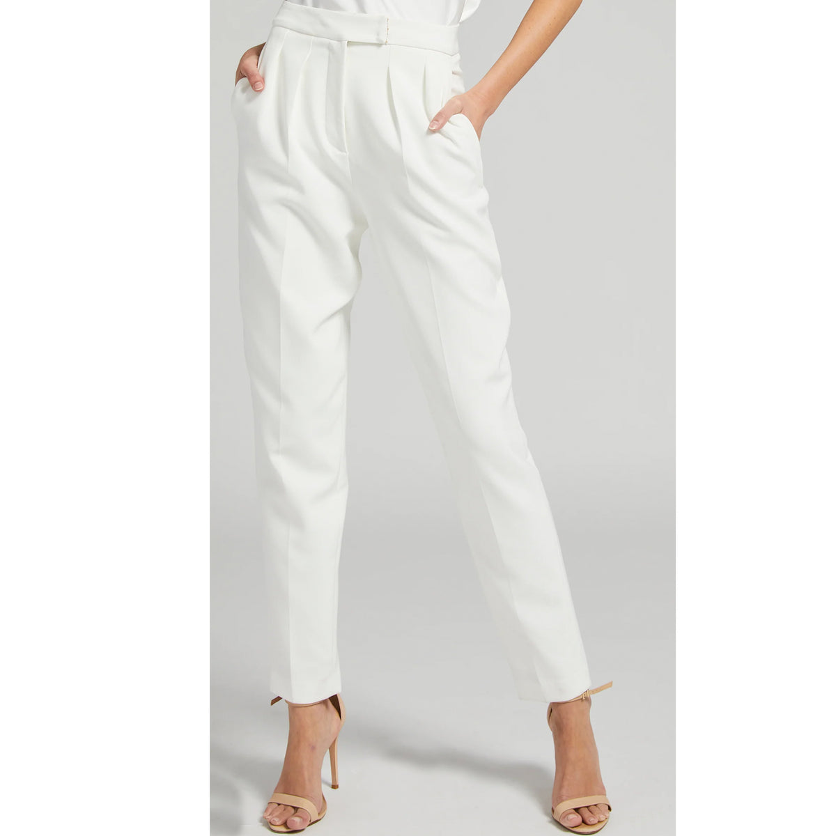 Generation Love Jenise Crepe High Waisted Pant in White