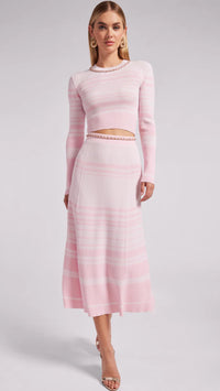 Generation Love Tiana Knit Sweater Skirt in Pink Stripe