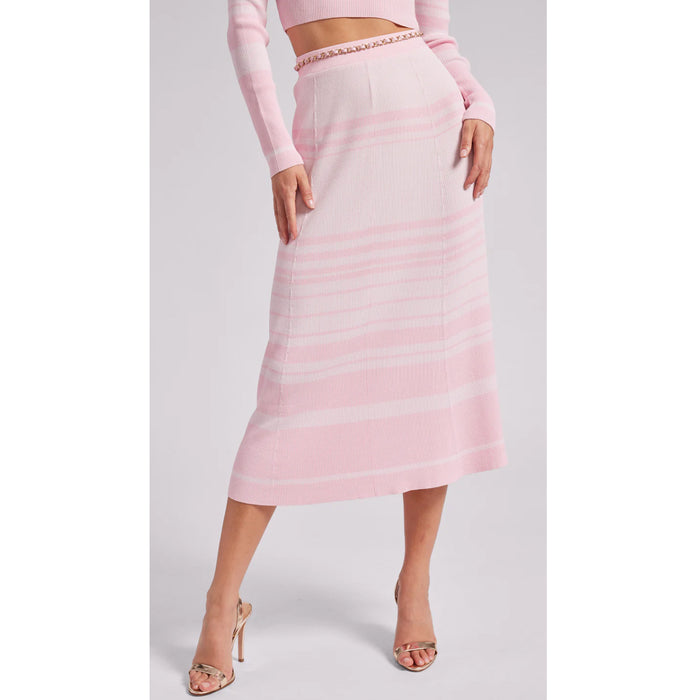Generation Love Tiana Knit Sweater Skirt in Pink Stripe
