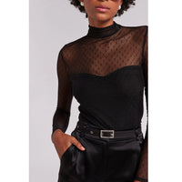 Generation Love Suri Polka Dot Long Sleeve Top in Black
