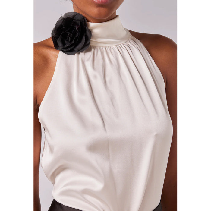 Generation Love Fiona Rose Halter Top in White/Black
