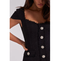 Generation Love Mikayla Tweed Mini Dress in Black