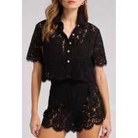 Generation Love Juni Lace Shirt in Black