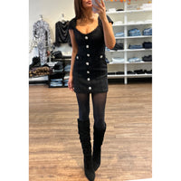 Generation Love Mikayla Tweed Mini Dress in Black