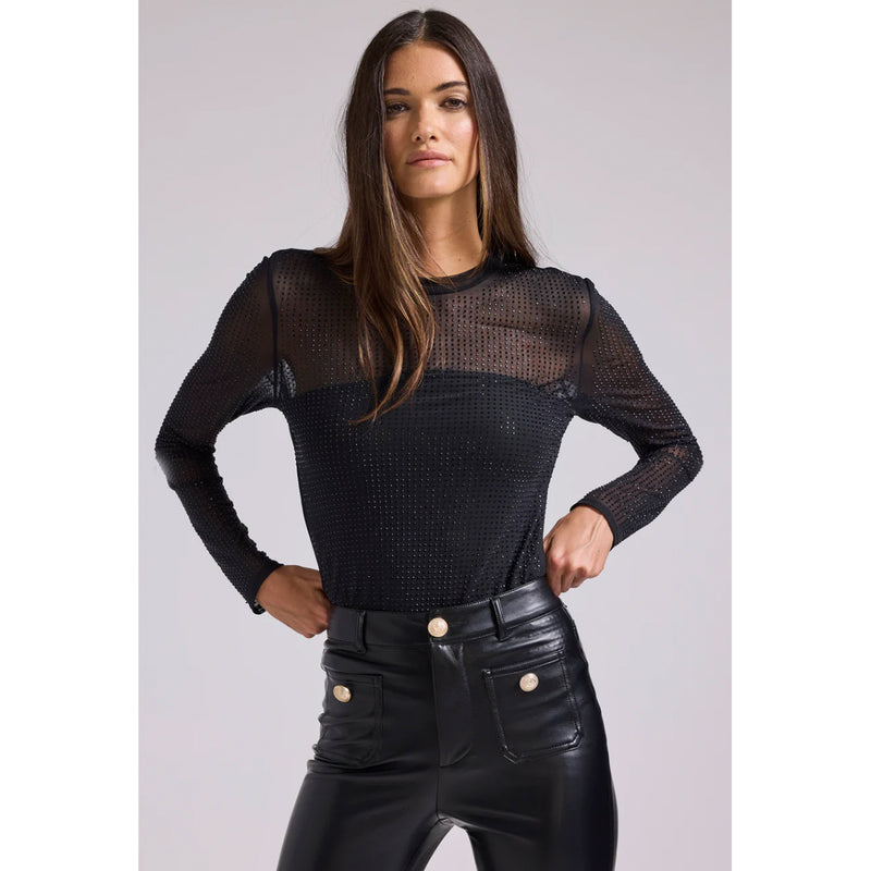Generation Love Cole Crystal Long Sleeve Top in Black