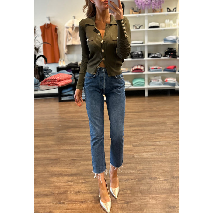 Generation Love Carter Cardigan in Olive