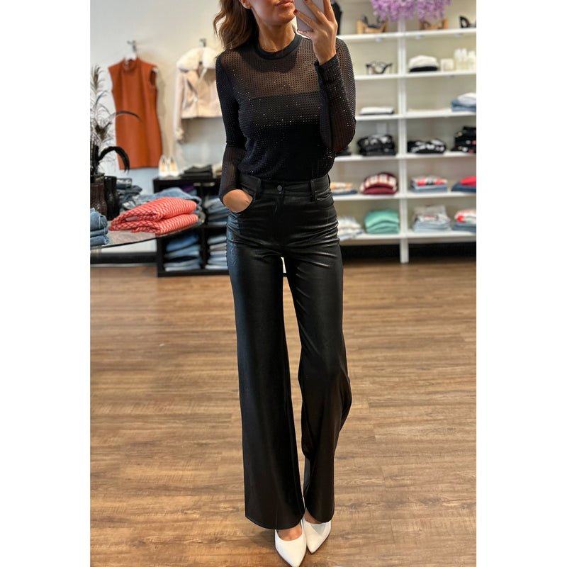 Generation Love Cole Crystal Long Sleeve Top in Black