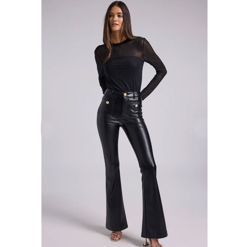 Generation Love Cole Crystal Long Sleeve Top in Black