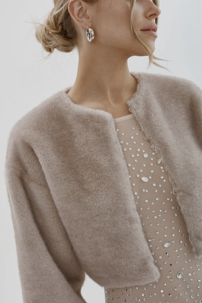Lamarque Rowdie Faux Fur Jacket in Frost