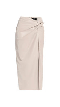 Lamarque Eileen Faux Leather Maxi Skirt in Bone