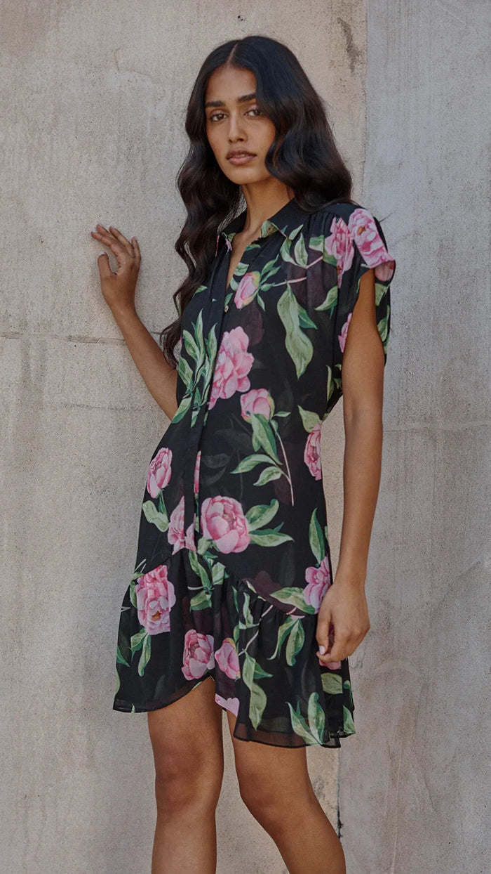 Misa Lora Mini Dress in Pink Peony