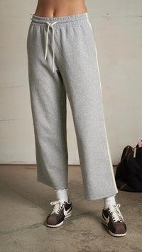 Perfect White Tee Claud Track Pant in Heather Grey/Ivory