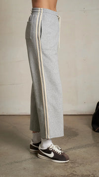 Perfect White Tee Claud Track Pant in Heather Grey/Ivory