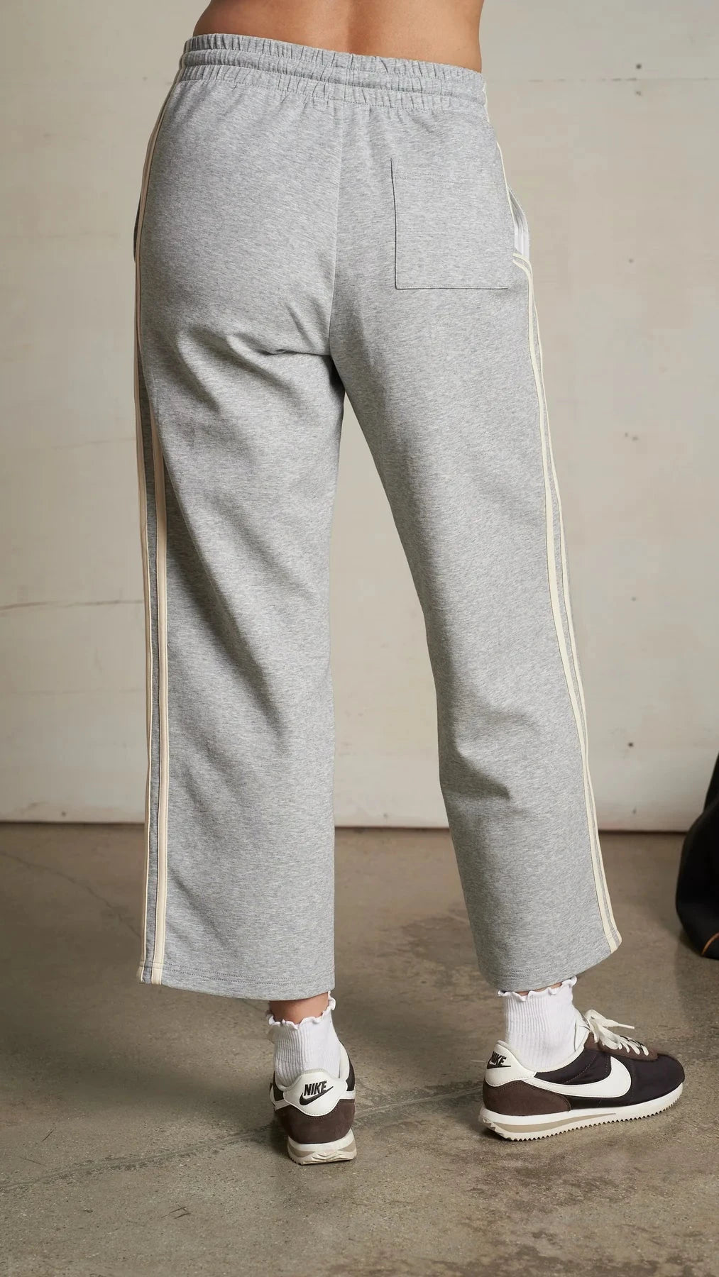 Perfect White Tee Claud Track Pant in Heather Grey/Ivory
