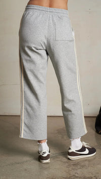 Perfect White Tee Claud Track Pant in Heather Grey/Ivory