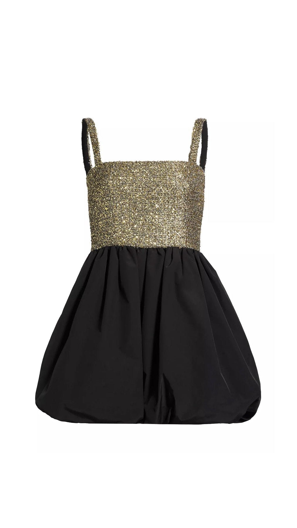 slim fit dress slacks Amanda Uprichard Christine Tweed Bubble Mini Dress in Gold/Black – Suite 201