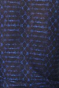 Misa Nadja Mesh Mock Neck Long Sleeve Top in Midnight Shibori