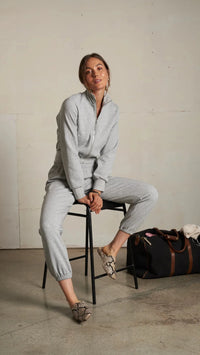 Perfect White Tee Milana Track Jacket in Heather Grey