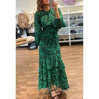 Misa Veronique Skirt in Emerald Abstract