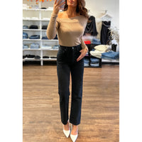 AGOLDE Denim Kye Mid Rise Straight Crop with Stretch in Pepper