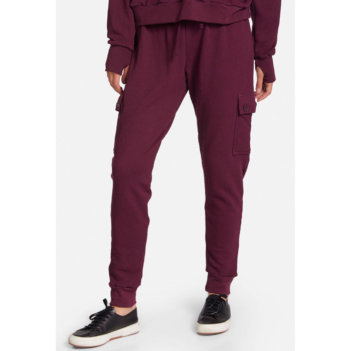 Michael Lauren Tomen Cargo Sweatpants in Burgundy