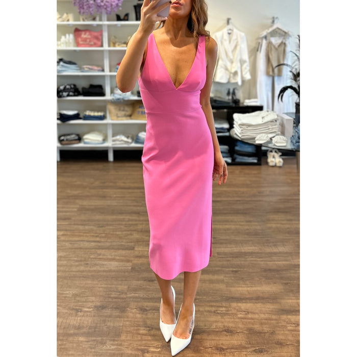 Amanda Uprichard Nelly Midi Dress in Shocking Pink