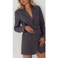 Amanda Uprichard Meritt Belted Blazer in Eton Pinstripe