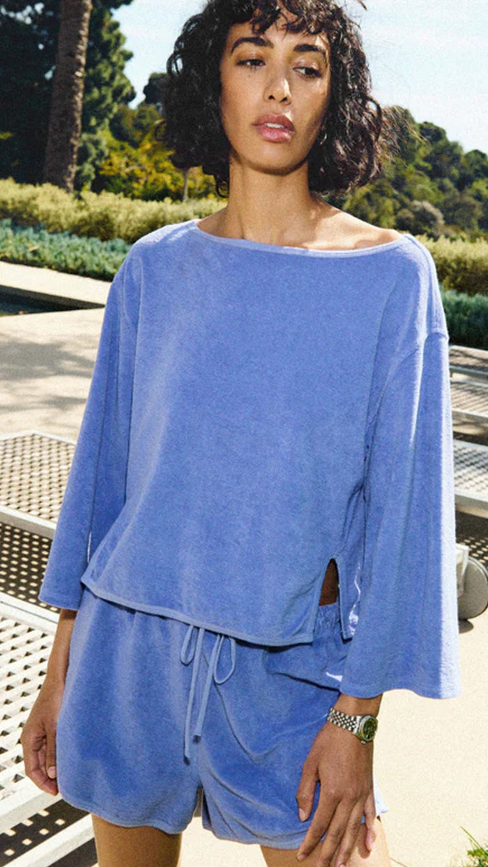 Nation LTD Fallon Terry Sweatshirt in Wedgewood