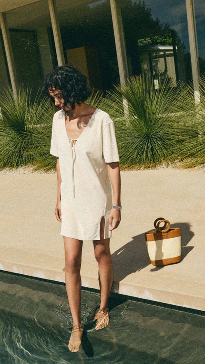 Nation LTD Kahlani Terry Dress in Ivory