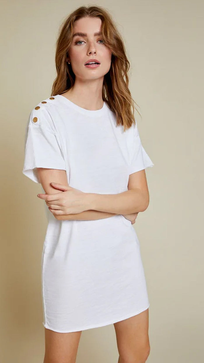 Nation LTD Rowan Short Sleeve Dress in White
