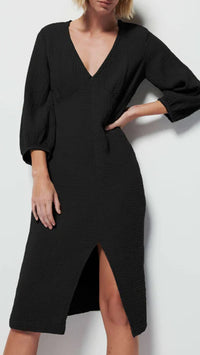 Nation LTD Olpa Balloon Sleeve Maxi Dress in Black