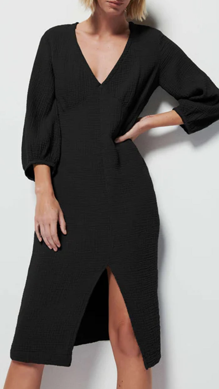 Nation LTD Olpa Balloon Sleeve Maxi Dress in Black