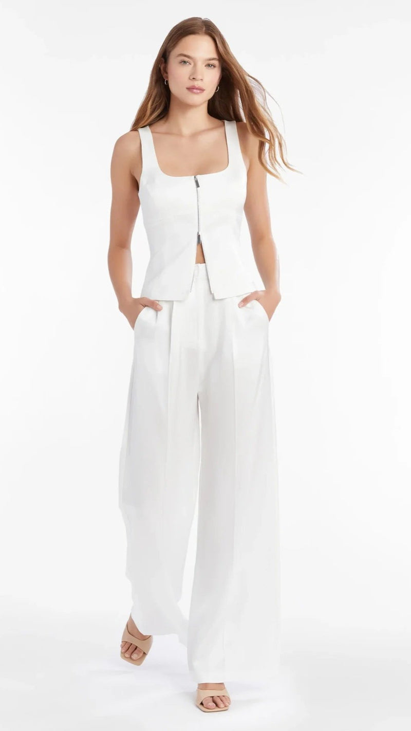 Amanda Uprichard Jane High Waisted Shiny Pant in Amalfi