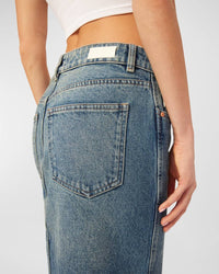 DL1961 Denim Asra Maxi Skirt in Aged Mid